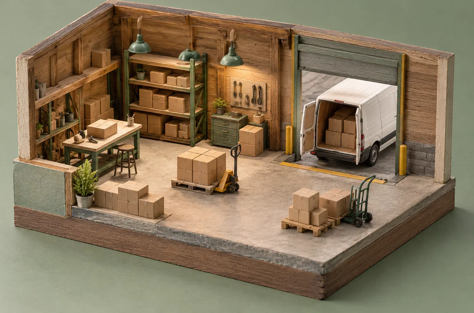 Illustration of logistics businesses and their working space